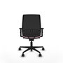 Silla de oficina Alares con mecanismo Sincro tapizada con Tela color Rosa y malla color Negro. Equipada con lumbar 1D, Brazos 1D y Ruedas 65mm nailon