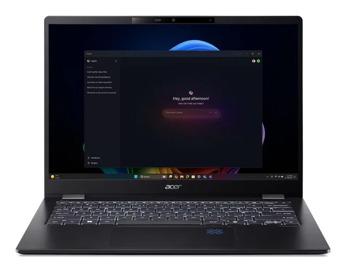 Acer TravelMate P6 14 AI Copilot+ PC Portátil 14" TMP614-54T-TCO, Intel Core Ultra 7 258V, 32GB RAM, 1TB SSD, Windows 11 Pro, Negro