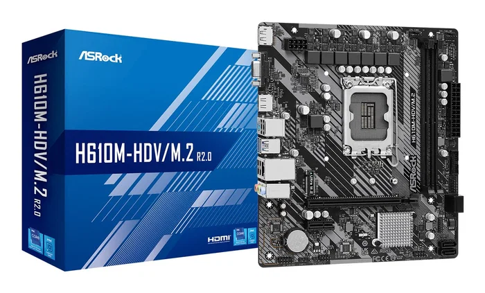 ASRock H610M-HDV/M.2 R2.0 Placa Base micro ATX Socket LGA 1700 Intel H610 con DDR4 para procesadores Intel 12th/13th/14th Gen