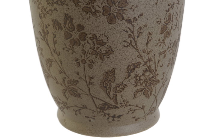 DKD Home Decor Jarrón de Gres con Hojas Mate Marrón y Verde DKD Home Decor Jarrón de Gres con Hojas Mate Marrón y Verde