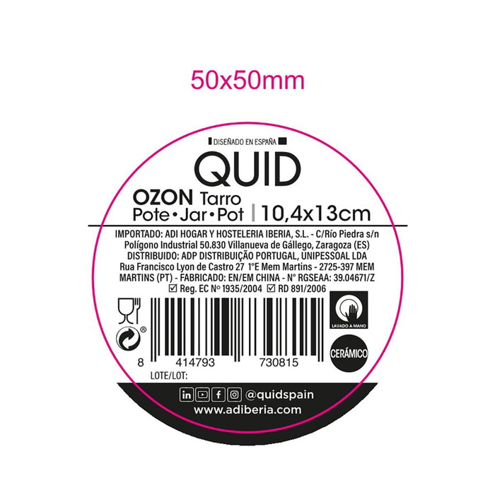 Tarro Cerámico Ozon Quid 10,4x13 cm - 63 cL (6 Unidades) Tarro Cerámico Ozon Quid 10,4x13 cm - 63 cL (6 Unidades)