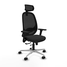 PIQUERAS Y CRESPO Silla de oficina Cilanco con mecanismo Sincro/Traslack, Negro