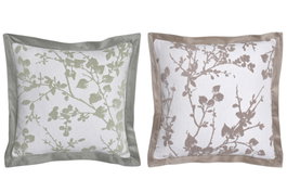 DKD Home Decor Pack de 2 Cojines Florales de Poliéster 45x45x45 cm, Verde y Marrón