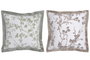 DKD Home Decor Pack de 2 Cojines Florales de Poliéster 45x45x45 cm, Verde y Marrón