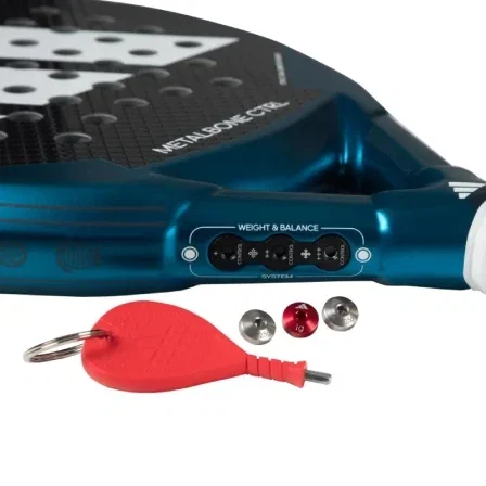 Adidas Pala de Pádel Metalbone Control 3.3 2024 (Lorena Rufo) - Negra - Redonda, Control, Fibra Carbon, Sistema Weight & Balance, 345-360g