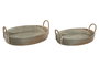 DKD Home Decor Set de 2 Bandejas Decoración Tropical Seagrass Naranja y Natural 36 x 16 x 48 cmoean13