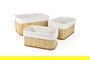 Confortime Set 3 Cestas Ordenación Bambú Natural 27 x 19 x 11.5 cm y 23 cm (8 Unidades)