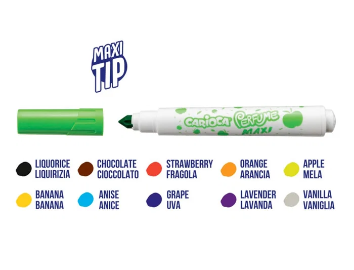 Carioca Rotulador Perfumado Punta Maxi Lavable Caja 10 Unidades Colores Surtidos