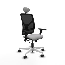 PIQUERAS Y CRESPO Silla de oficina Motilla con mecanismo Sincro/Traslack Gris claro y Negro