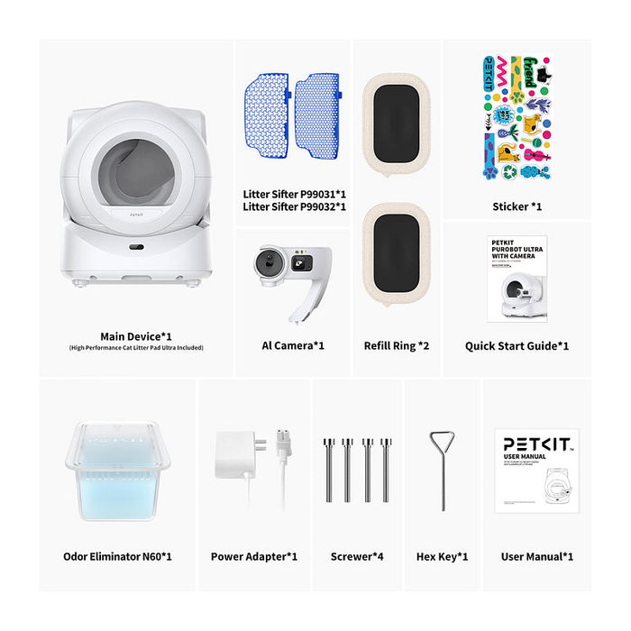 Petkit P9903 Arenero Autolimpiante para Gato Blanco