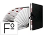 Liderpapel Carpeta Fuelle Folio Cartón Forrado Negra 20 Departamentos 25x350x305 mm