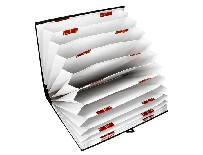 Liderpapel Carpeta Fuelle Folio Cartón Forrado Negra 20 Departamentos 25x350x305 mm