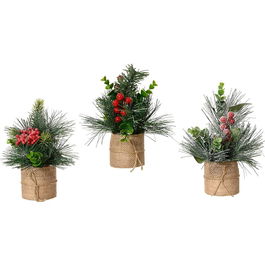 Everlands Planta de Navidad Artificial Decorativa Pequeña para Interior Modelos Variados 20 x 15 cm