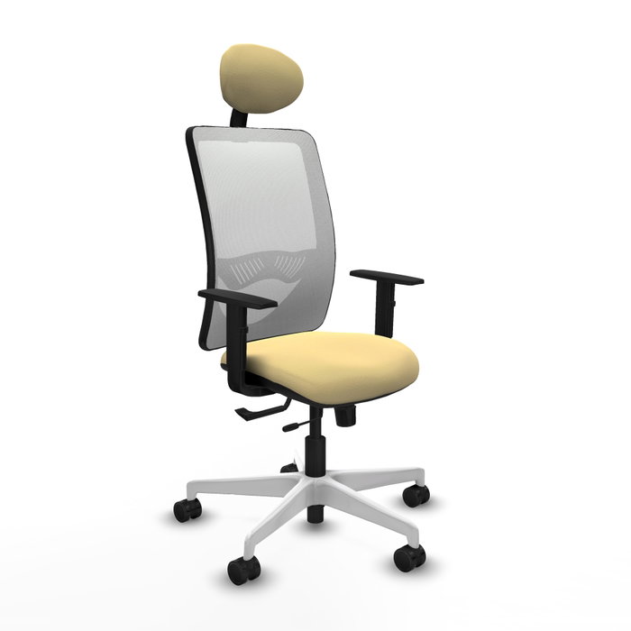 PIQUERAS Y CRESPO Silla de oficina Zulema con mecanismo Sincro/Traslack, Crema y Blanco PIQUERAS Y CRESPO Silla de oficina Zulema con mecanismo Sincro/Traslack, Crema y Blanco