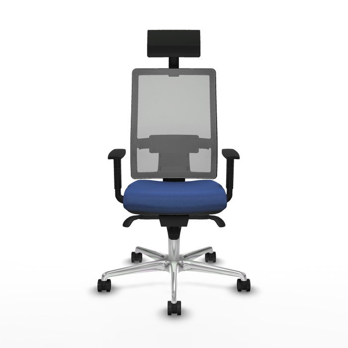 PIQUERAS Y CRESPO Silla de oficina Horna con mecanismo Sincro, Azul marino y Gris