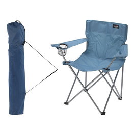 Redcliffs Silla Plegable Camping Azul 51x42x81 cm Poliéster y Polipropileno con Reposabrazos y Posavasos