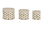 DKD Home Decor Set de 3 Cestas de Fibra y Algodón Beige 37x37x30 cm