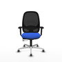 PIQUERAS Y CRESPO Silla de oficina Cilanco con mecanismo Sincro/Traslack, Azul y Negro