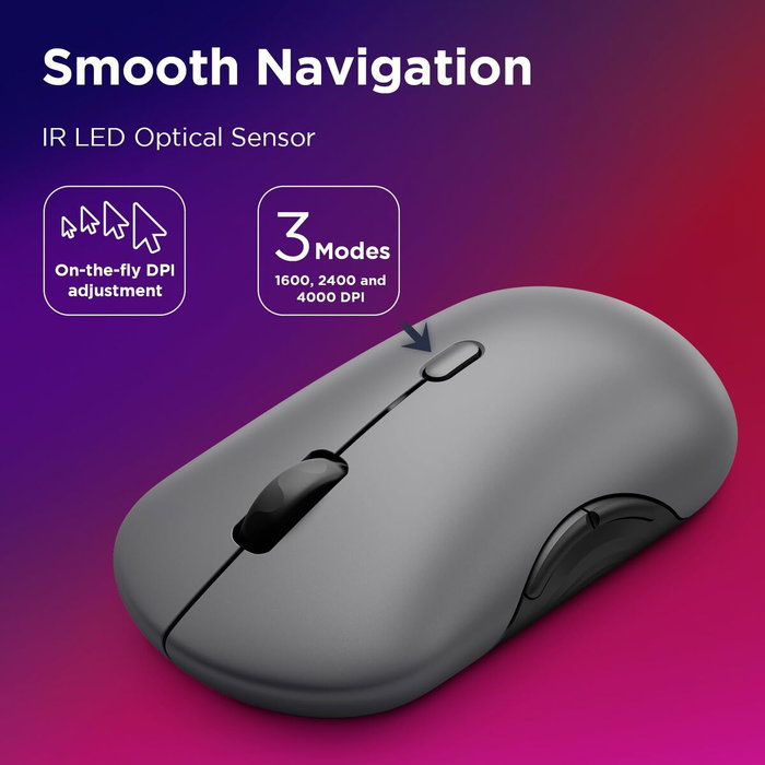 Lenovo 700 Multi-Device Wireless Silent Mouse Luna Grey