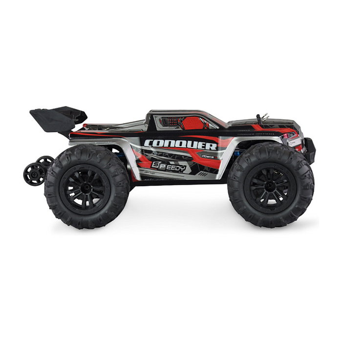 AMEWI RC Auto Conquer Race Truggy 1:14 Escala 1:16 con Motor Eléctrico y Batería Li-Ion 1300mAh 7.4V - 40 km/h, 4x4, Listo para Usar, Color Rojo