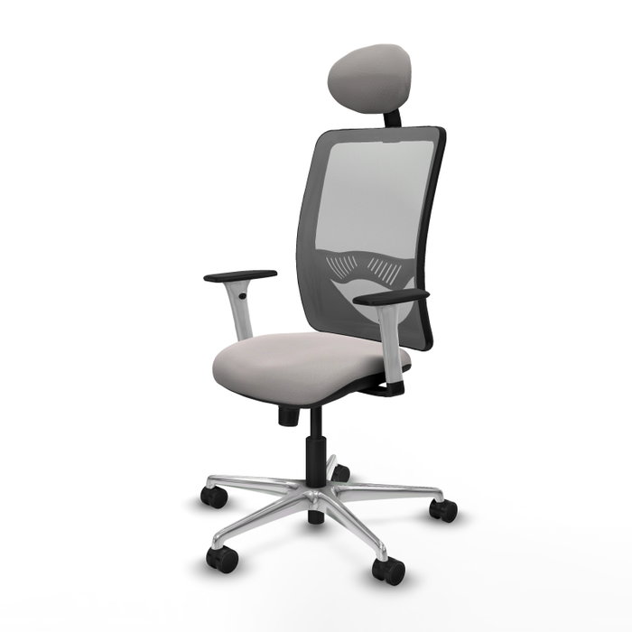 PIQUERAS Y CRESPO Silla de oficina Zulema con mecanismo Sincro, Blanco y Gris PIQUERAS Y CRESPO Silla de oficina Zulema con mecanismo Sincro, Blanco y Gris