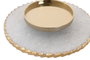 DKD Home Decor Portavelas de Mármol y Cristal Blanco y Dorado