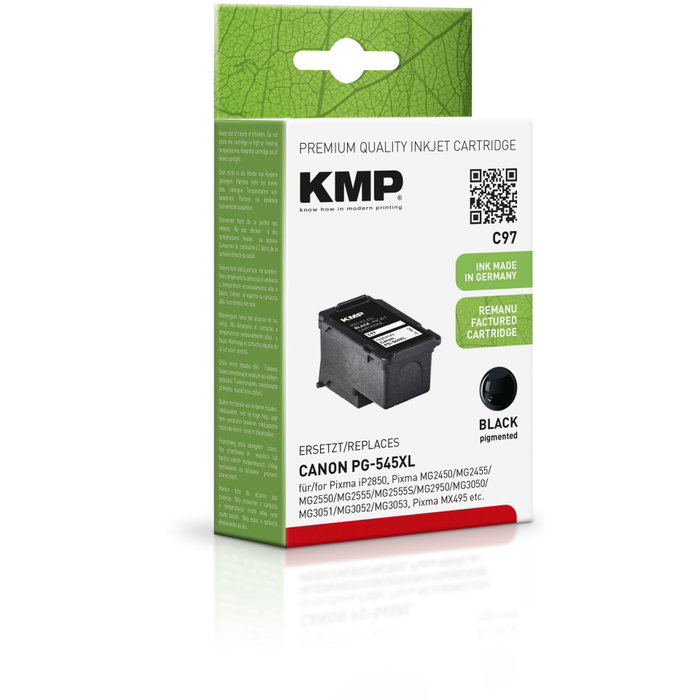 KMP C97 Cartucho de tinta negra compatible con Canon PG-545 XL KMP C97 Cartucho de tinta negra compatible con Canon PG-545 XL