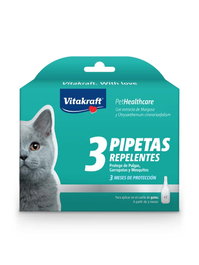 Vitakraft Pipeta Gato Biocida 3pip Extracto Natural Margosa Neem Chryssanthemum Cinerariaefolium Repelente Pulgas Garrapatas Mosquitos