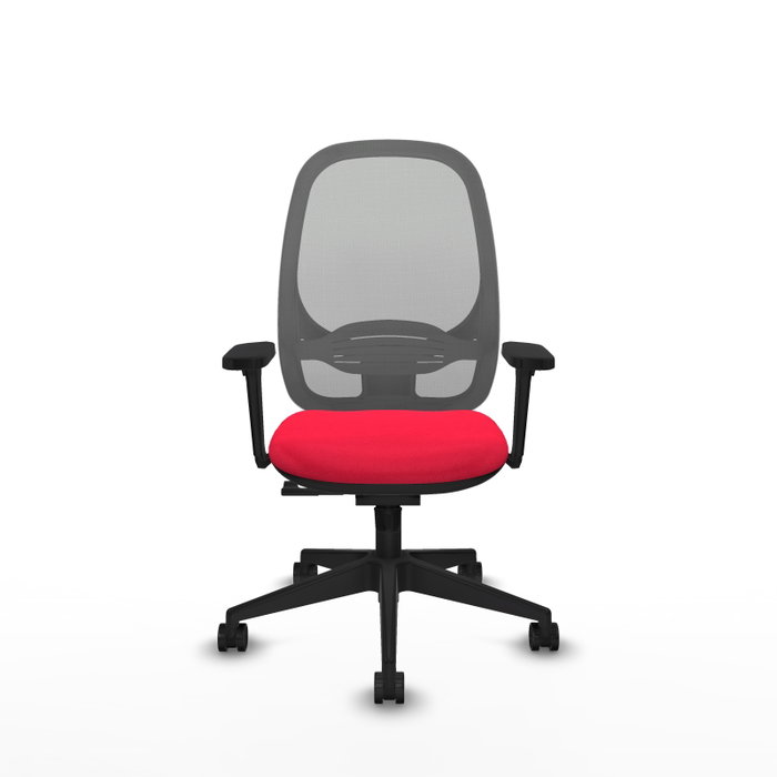 PIQUERAS Y CRESPO Silla de oficina Cilanco con mecanismo Sincro, Tela Roja y Malla Gris PIQUERAS Y CRESPO Silla de oficina Cilanco con mecanismo Sincro, Tela Roja y Malla Gris