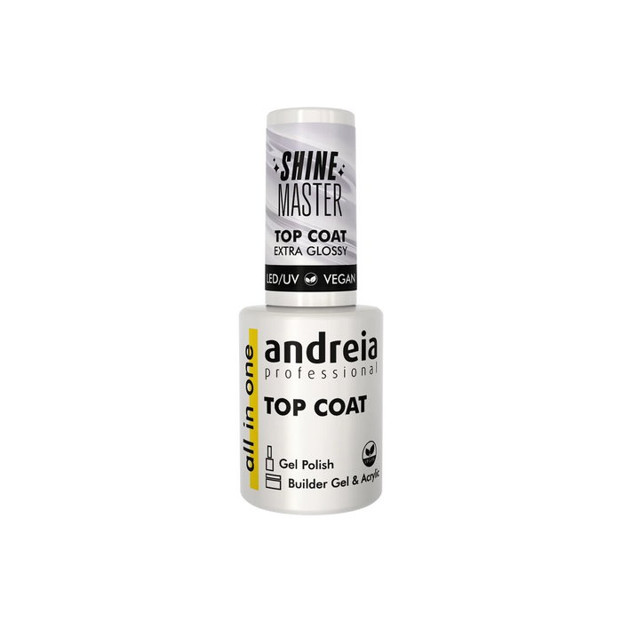 Andreia All In One Shine Master Top Coat Extra Glossy Vegan 10,5ml Andreia All In One Shine Master Top Coat Extra Glossy Vegan 10,5ml