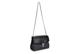 Lucky Bees Bandolera 1228 v2 - Negro, Gris, Bolso Elegante de Piel de Polivinilo para Mujer, 26x20x10cm