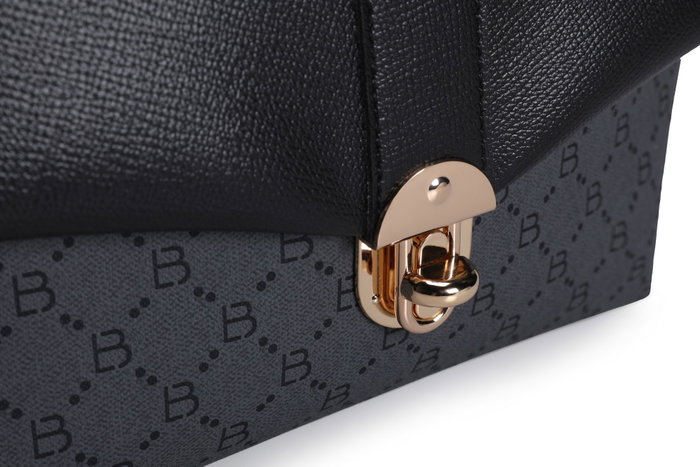 Lucky Bees Bandolera 1228 v2 - Negro, Gris, Bolso Elegante de Piel de Polivinilo para Mujer, 26x20x10cm