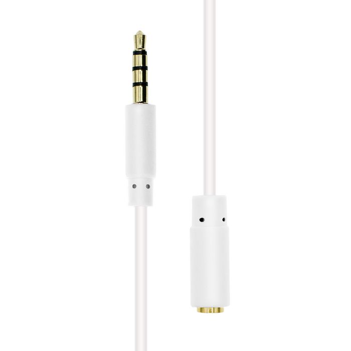 ProXtend Cable de Extensión Mini-Jack de 4 Pines Delgado Blanco 0.5M