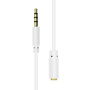 ProXtend Cable de Extensión Mini-Jack de 4 Pines Delgado Blanco 0.5M