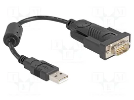 DeLOCK Adaptador USB 2.0 Tipo-A a RS-232 D-Sub 9 pines con núcleo de ferrita, 0,25 m
