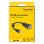 DeLOCK Adaptador USB 2.0 Tipo-A a RS-232 D-Sub 9 pines con núcleo de ferrita 0,25 m