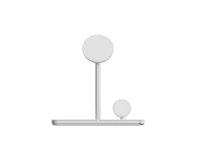 LINQ LQ48038 Cargador Inalámbrico 3en1 para iPhone, Apple Watch y AirPods con Tecnología MagSafe y Qi2 (15W), Certificación MFi, Modo Standby - Color Plata