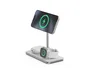 LINQ LQ48038 Cargador Inalámbrico 3en1 para iPhone, Apple Watch y AirPods con Tecnología MagSafe y Qi2 (15W), Certificación MFi, Modo Standby - Color Plata