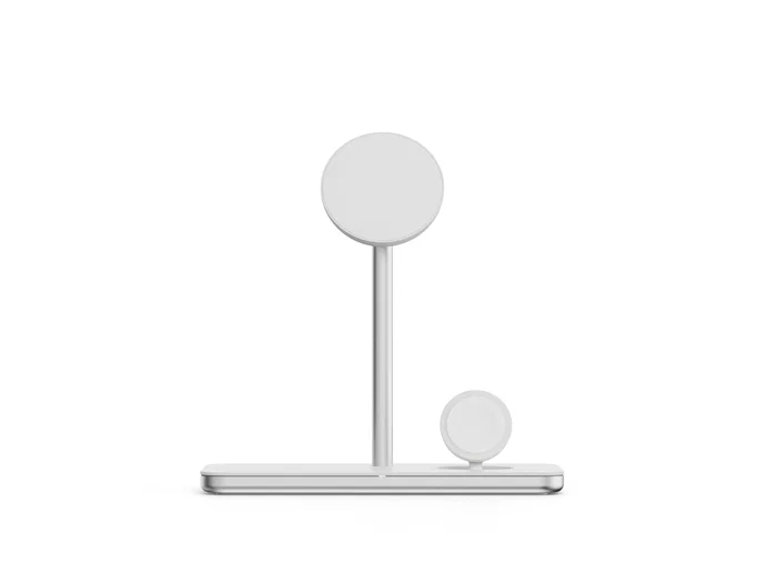 LINQ LQ48038 Cargador Inalámbrico 3en1 para iPhone, Apple Watch y AirPods con Tecnología MagSafe y Qi2 (15W), Certificación MFi, Modo Standby - Color Plata