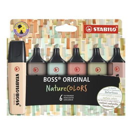 Stabilo Marcador Boss Original Naturecolors, Estuche con 6 Unidades de Colores Surtidos