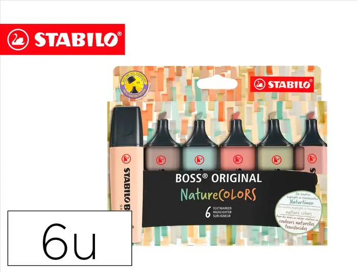 Stabilo BOSS Original NatureColors Estuche de 6 Marcadores Surtidos Stabilo BOSS Original NatureColors Estuche de 6 Marcadores Surtidos