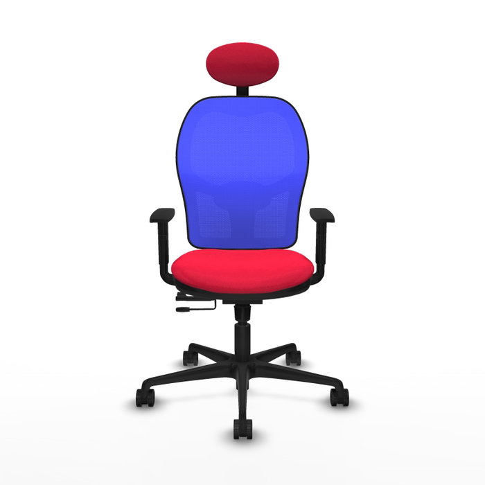 PIQUERAS Y CRESPO Silla de oficina Jorquera con mecanismo Sincro/Traslack, Rojo/Azul