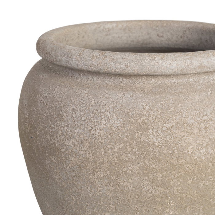 Macetero Crema Cerámica Decoración 30 X 30 X 29 cm