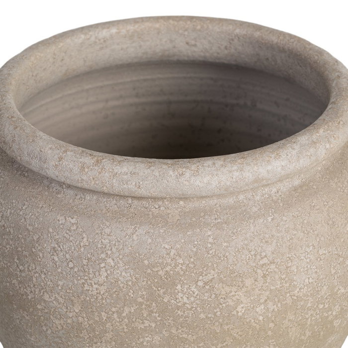 Macetero Crema Cerámica Decoración 30 X 30 X 29 cm