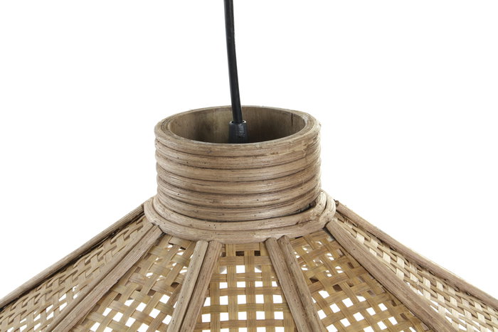DKD Home Decor Lámpara de Techo de Ratán Marrón 51x51x21 cm