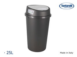 Inde Cubo Basura 25L Tapa Push Grafito/Blanco "Bingo" 32x32x55 cm (10 Unidades)