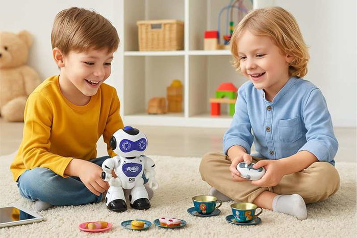 JugaToys Robot radio control 24 cm con luces y sonidos