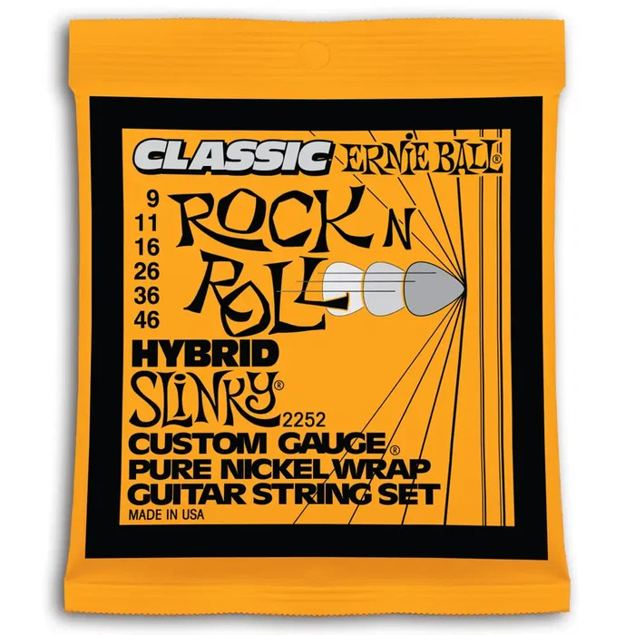 Ernieball Juego Eléctrica Slinky P.Nickel Hybrid 9-46 Cuerdas para Guitarra Eléctrica