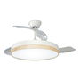 Edm Ventilador de Techo con Luz LED 107 cm Aspas Retráctiles Madera, DC 36W, 6 Velocidades, 3cct, Mando a Distancia, Función Verano/Invierno, 4100 LM