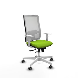 PIQUERAS Y CRESPO Silla de oficina Horna con mecanismo Sincro/Traslack, Pistacho y Blanco